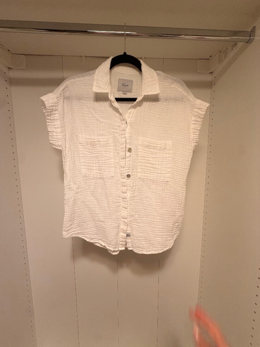 Short sleeve white button down